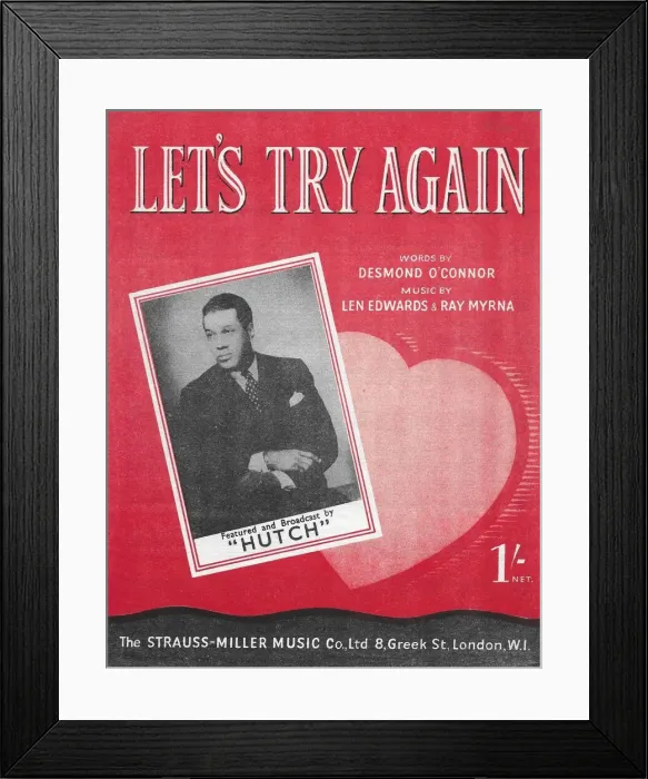 Framed Print : Hutch music sheet for Lets Try Again Framed Print : Hutch music sheet for Lets Try Again