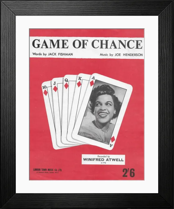 Framed Print : Winifred Atwell music sheet for Game of Chance Framed Print : Winifred Atwell music sheet for Game of Chance