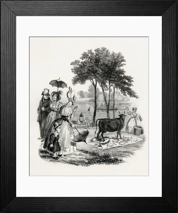 Framed Print : Illustration, A Picnic Framed Print : Illustration, A Picnic