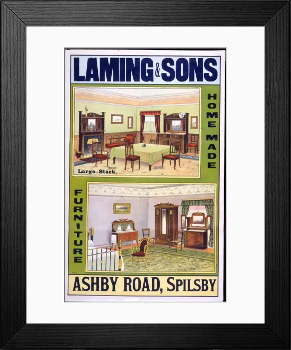 Framed Print : Advertising poster, Furniture, Laming & Sons, Spilsby Framed Print : Advertising poster, Furniture, Laming & Sons, Spilsby