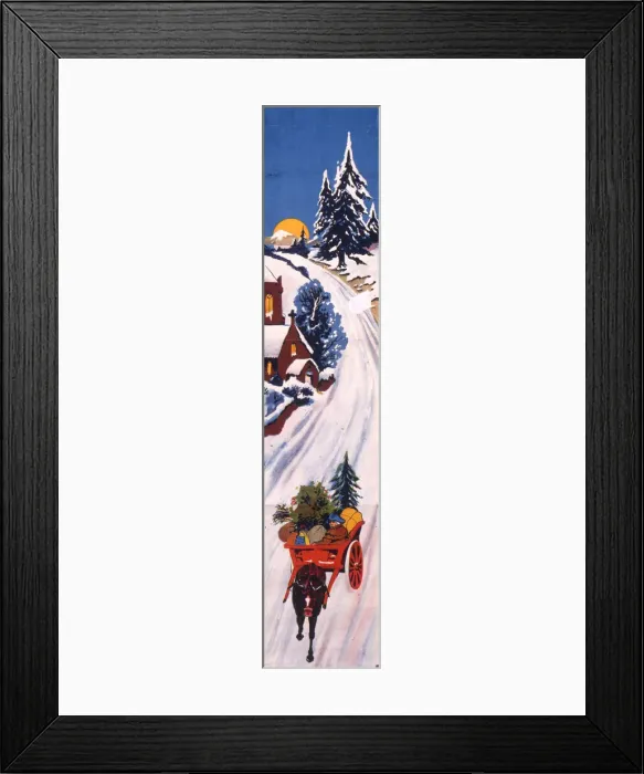 Framed Print : Bringing home Christmas decorations in the snow Framed Print : Bringing home Christmas decorations in the snow