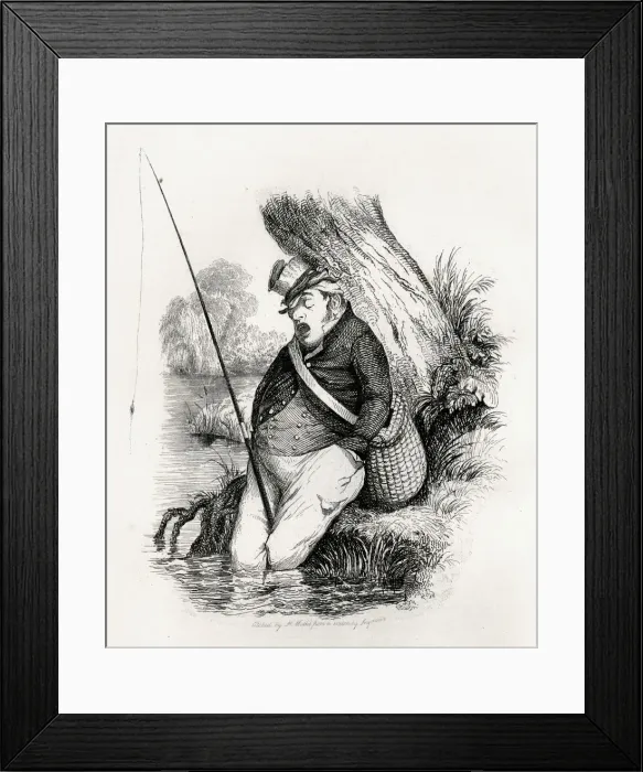 Framed Print : Illustration, Fisherman fast asleep Framed Print : Illustration, Fisherman fast asleep