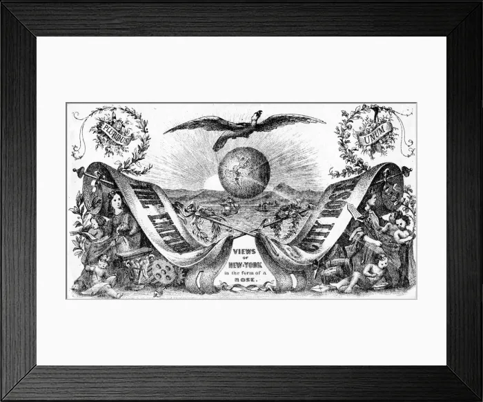 Framed Print : Envelope design, New York Empire City Rose Framed Print : Envelope design, New York Empire City Rose