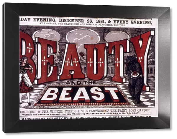 Pantomime playbill design, Beauty and the Beast