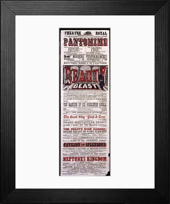 Framed Print : Playbill, Beauty and the Beast, Theatre Royal, Birmingham Framed Print : Playbill, Beauty and the Beast, Theatre Royal, Birmingham