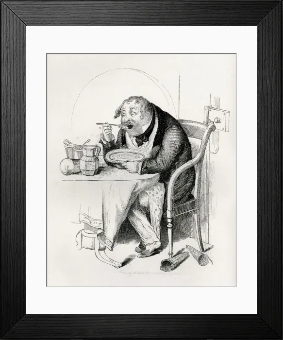 Framed Print : Illustration, Strawberries and cream Framed Print : Illustration, Strawberries and cream