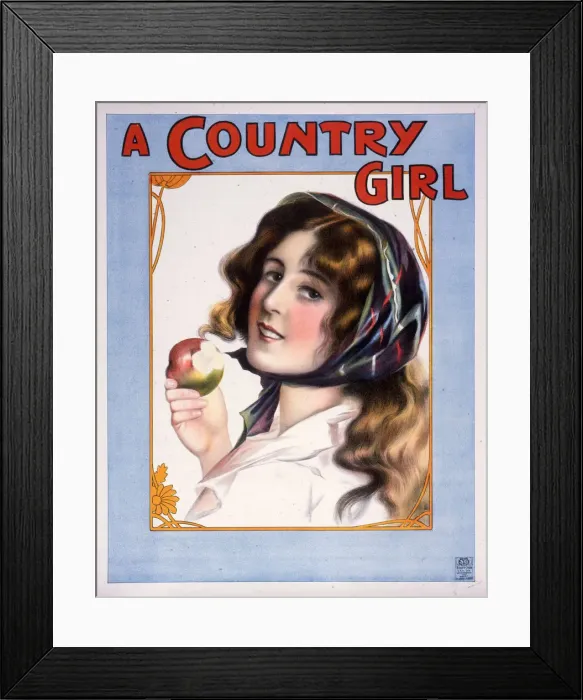 Framed Print : Poster, A Country Girl Framed Print : Poster, A Country Girl