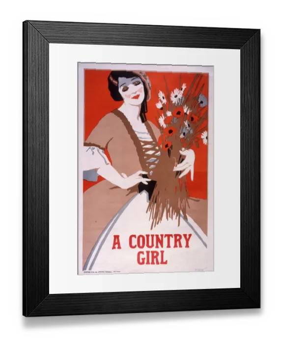 Framed Print : Poster, A Country Girl Framed Print : Poster, A Country Girl