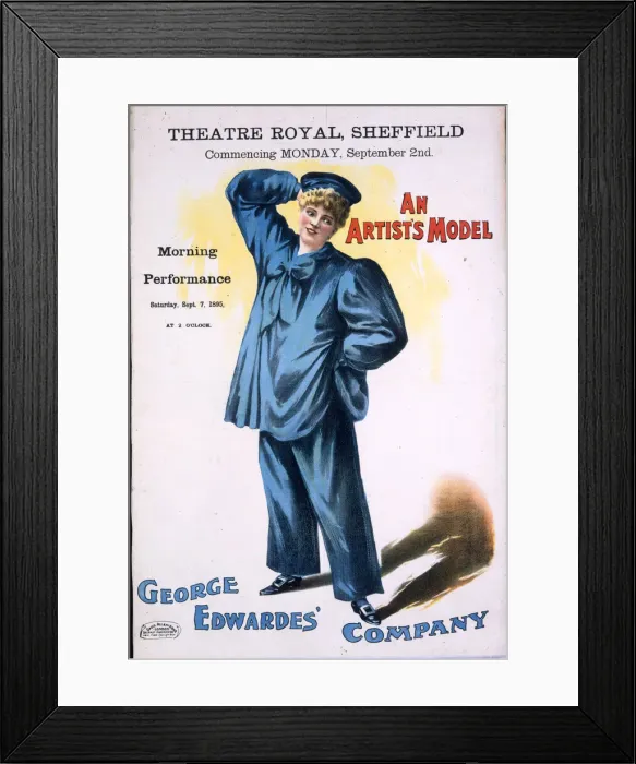 Framed Print : Poster, An Artists Model, Theatre Royal, Sheffield Framed Print : Poster, An Artists Model, Theatre Royal, Sheffield