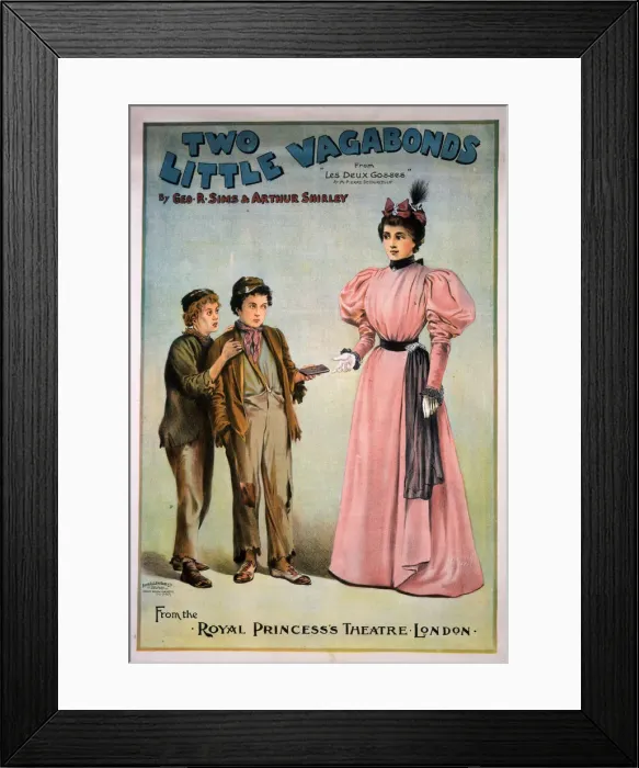 Framed Print : Poster, Two Little Vagabonds, Royal Princesss Theatre Framed Print : Poster, Two Little Vagabonds, Royal Princesss Theatre