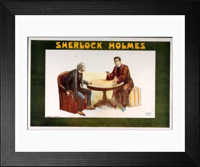 Framed Print : Theatre poster, William Gillette as Sherlock Holmes Framed Print : Theatre poster, William Gillette as Sherlock Holmes