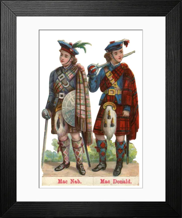 Framed Print : Victorian scrap, Scottish Clans - MacNab, MacDonald Framed Print : Victorian scrap, Scottish Clans - MacNab, MacDonald
