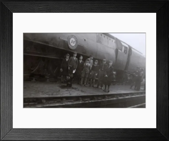 Framed Print : School boy trainspotters Framed Print : School boy trainspotters