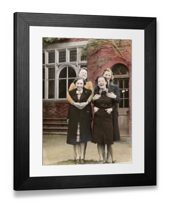 Framed Print : Friendship - four girls, 1940s Framed Print : Friendship - four girls, 1940s