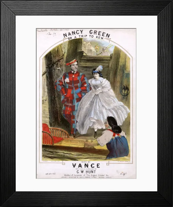 Framed Print : Nancy Green or a Trip to Kew, by G W Hunt Framed Print : Nancy Green or a Trip to Kew, by G W Hunt