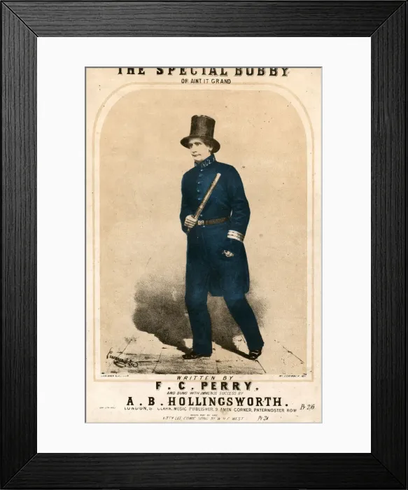 Framed Print : The Special Bobby, or Ain t It Grand, by F E Perry Framed Print : The Special Bobby, or Ain t It Grand, by F E Perry