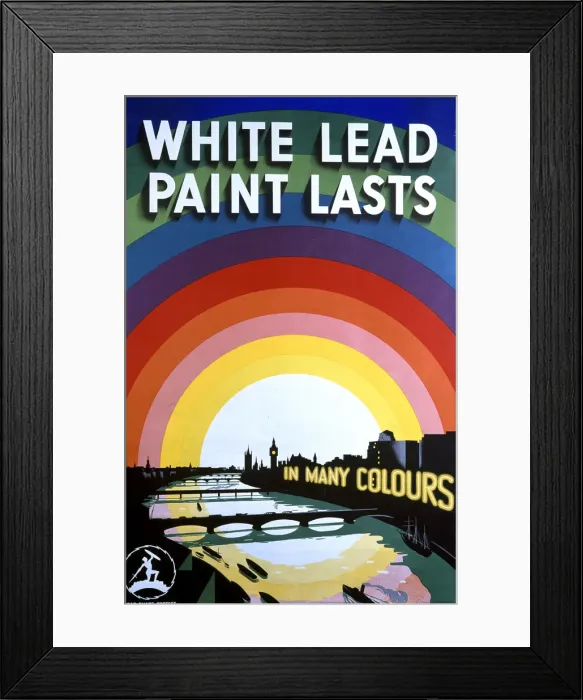 Framed Print : Advertising poster, White Lead Paint Lasts Framed Print : Advertising poster, White Lead Paint Lasts