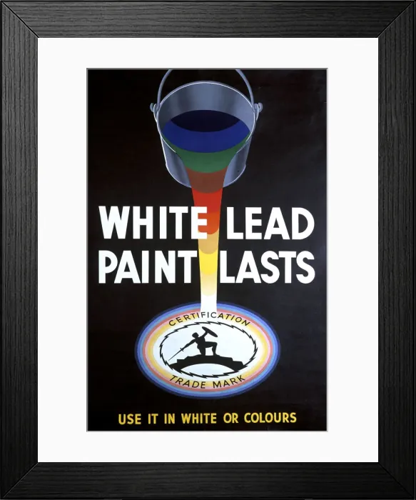 Framed Print : Advertising poster, White Lead Paint Lasts Framed Print : Advertising poster, White Lead Paint Lasts
