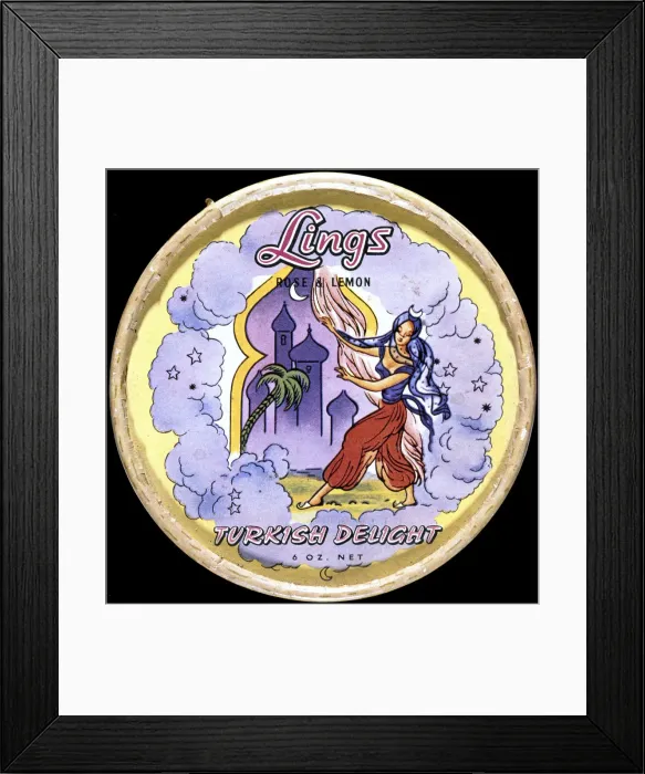 Framed Print : Box label, Lings Turkish Delight Framed Print : Box label, Lings Turkish Delight