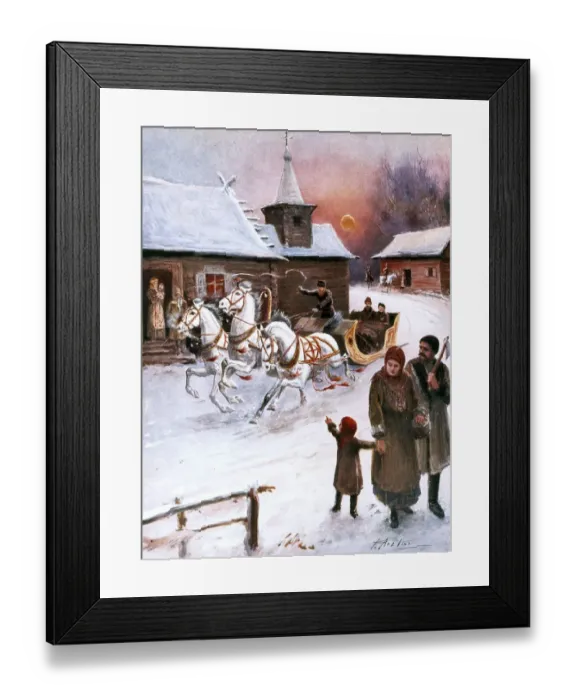 Framed Print : Christmas card, Russian snow scene Framed Print : Christmas card, Russian snow scene