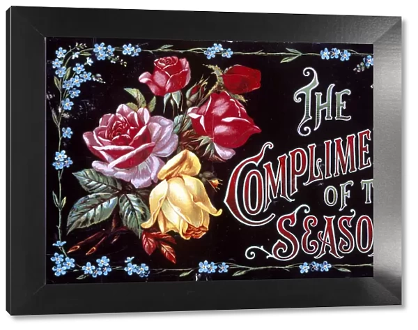 Christmas display sign, The Compliments of the Season