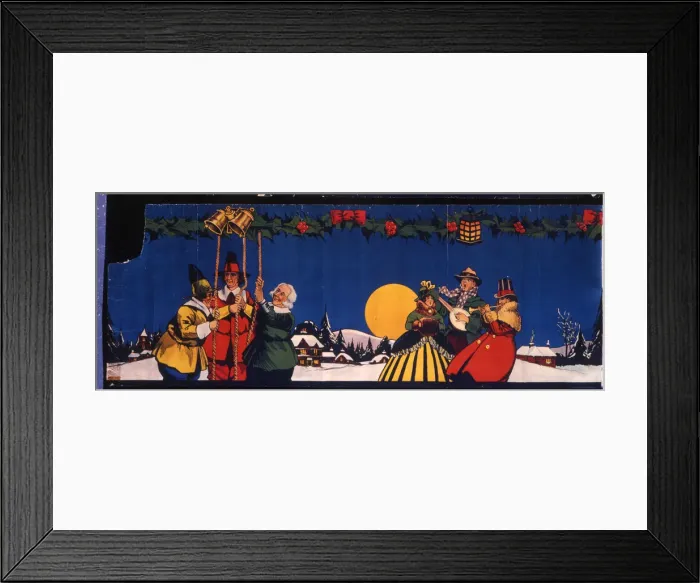 Framed Print : Christmas frieze, Bell Ringers and Carol Singers Framed Print : Christmas frieze, Bell Ringers and Carol Singers