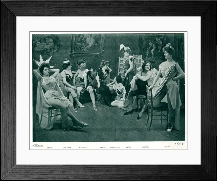 Framed Print : Female Parisian performers relaxing Framed Print : Female Parisian performers relaxing