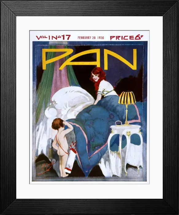 Framed Print : Cover design, Girl and Cupid by Herbert Pizer Framed Print : Cover design, Girl and Cupid by Herbert Pizer