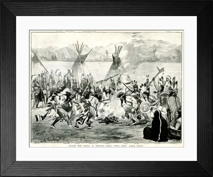 Framed Print : Indian War Dance at Buffalo Bills Wild West Show