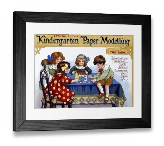 Framed Print : Box lid, Kindergarten Paper Modelling game Framed Print : Box lid, Kindergarten Paper Modelling game