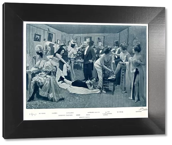 Entertaining admirers in a Parisian theatre dressing room