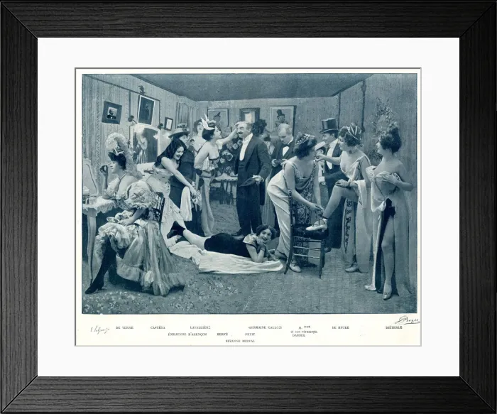 Framed Print : Entertaining admirers in a Parisian theatre dressing room Framed Print : Entertaining admirers in a Parisian theatre dressing room