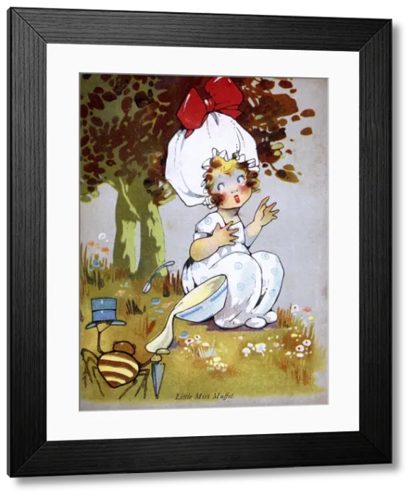 Framed Print : Little Miss Muffet by Agnes Richardson Framed Print : Little Miss Muffet by Agnes Richardson