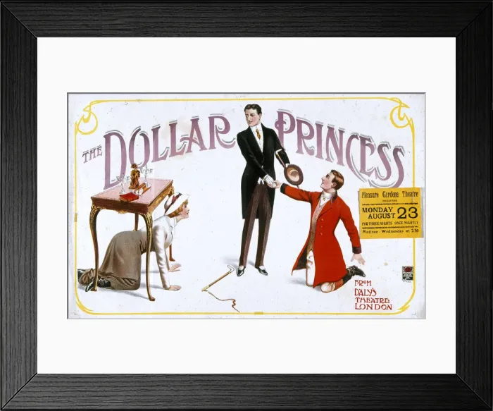 Framed Print : Musical theatre poster, The Dollar Princess Framed Print : Musical theatre poster, The Dollar Princess