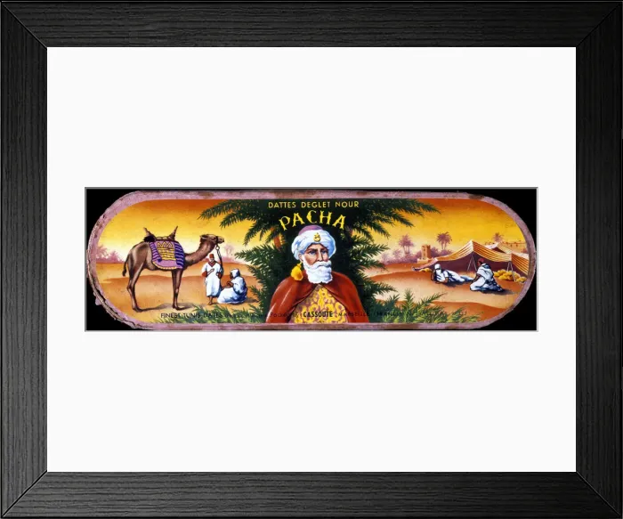 Framed Print : Box label, Pacha Dates Framed Print : Box label, Pacha Dates