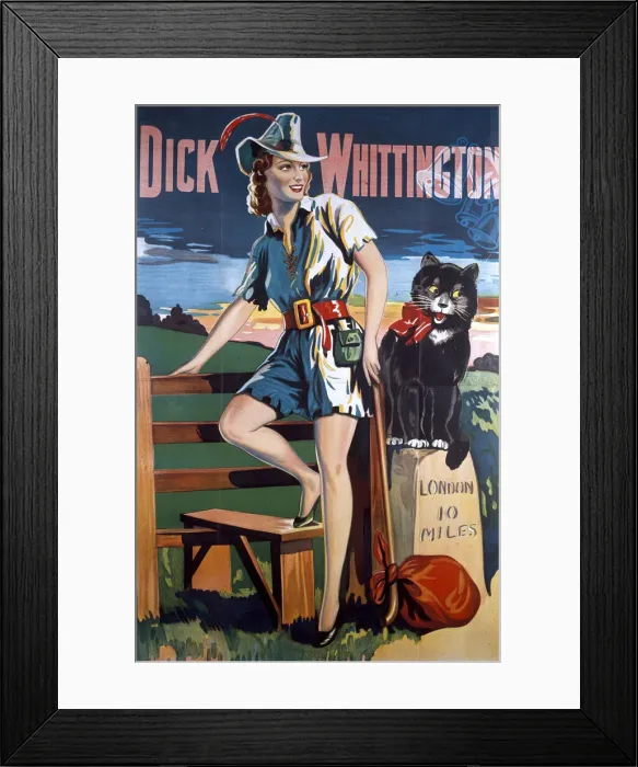 Framed Print : Pantomime poster, Dick Whittington Framed Print : Pantomime poster, Dick Whittington