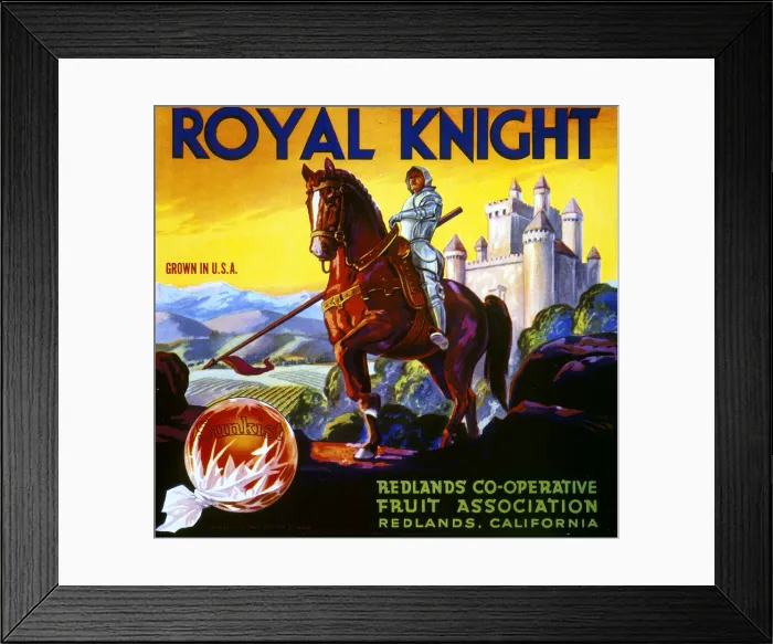 Framed Print : Box label, Royal Knight Californian Fruit Framed Print : Box label, Royal Knight Californian Fruit