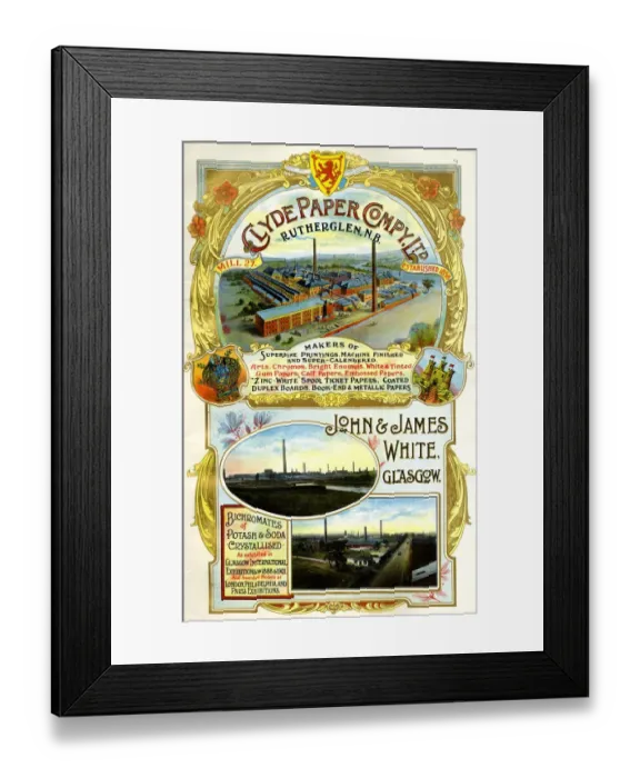Framed Print : Advert, Clyde Paper Company Ltd, Rutherglen Framed Print : Advert, Clyde Paper Company Ltd, Rutherglen