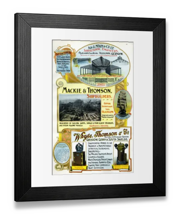 Framed Print : Adverts, three Scottish businesses Framed Print : Adverts, three Scottish businesses