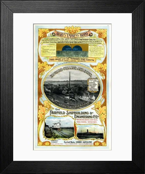 Framed Print : Adverts, three Scottish businesses Framed Print : Adverts, three Scottish businesses
