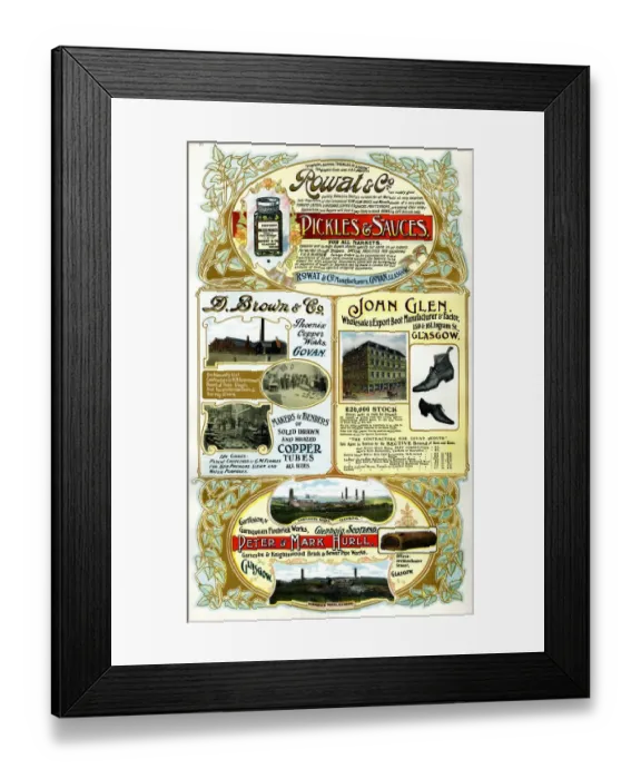 Framed Print : Adverts, four Scottish businesses Framed Print : Adverts, four Scottish businesses