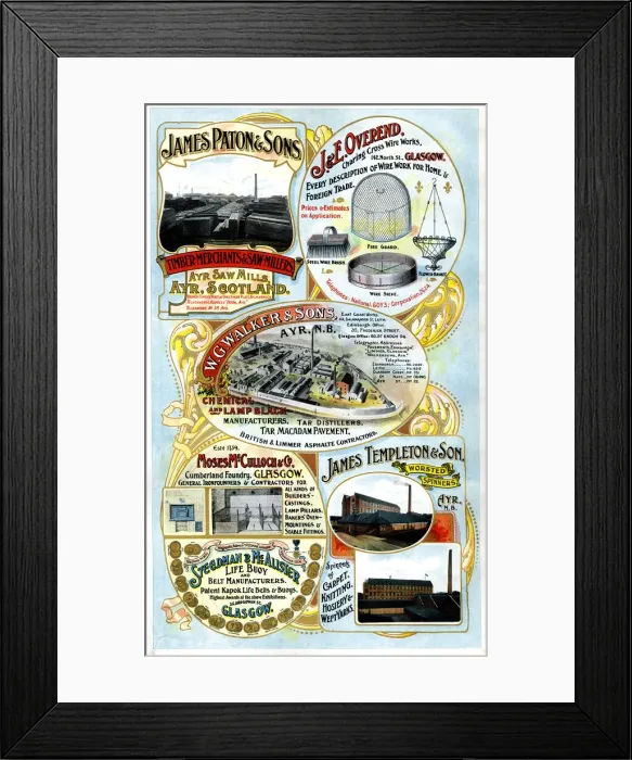 Framed Print : Adverts, five Scottish businesses Framed Print : Adverts, five Scottish businesses
