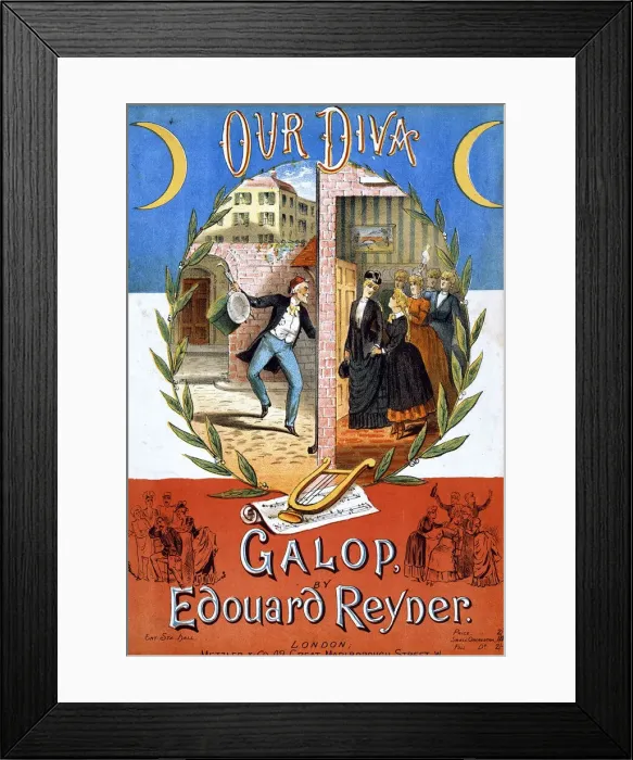 Framed Print : Music cover, Our Diva Galop by Edouard Reyner Framed Print : Music cover, Our Diva Galop by Edouard Reyner