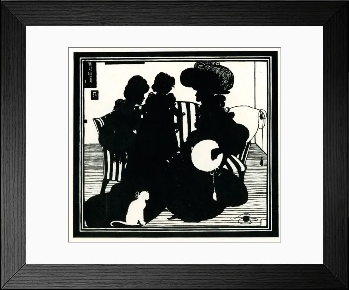 Framed Print : Silhouette, Family on a sofa Framed Print : Silhouette, Family on a sofa