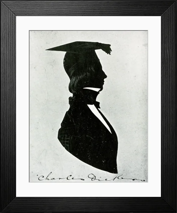 Framed Print : Silhouette portrait of Charles Dickens Framed Print : Silhouette portrait of Charles Dickens