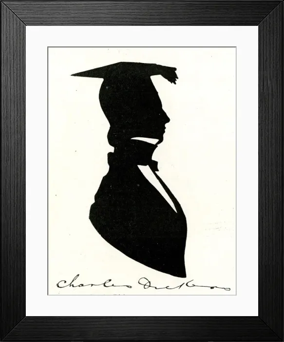 Framed Print : Silhouette portrait of Charles Dickens Framed Print : Silhouette portrait of Charles Dickens