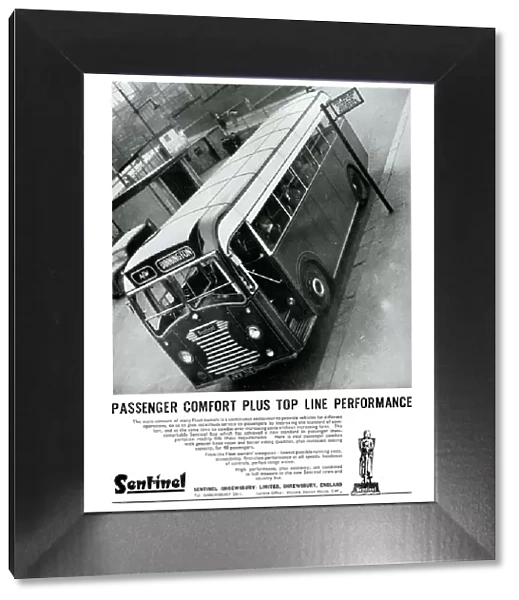Advert, Single decker bus by Sentinel, Shrewsbury