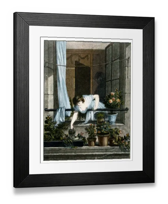 Framed Print : The Jardiniere, Garden Maid, by Augustin de Saint-Aubin Framed Print : The Jardiniere, Garden Maid, by Augustin de Saint-Aubin