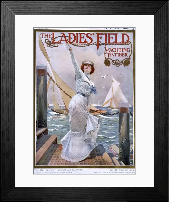 Framed Print : Front cover, The Ladies Field, Yachting Number 1901 Framed Print : Front cover, The Ladies Field, Yachting Number 1901
