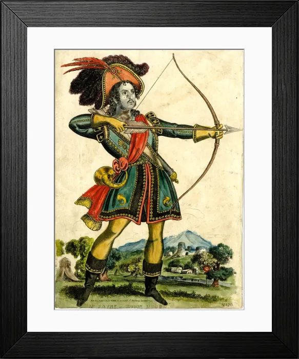 Framed Print : Toy Theatre, Mr Payne as Robin Hood Framed Print : Toy Theatre, Mr Payne as Robin Hood